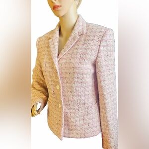 VTG Ann Taylor Spring Pink Boucle Jacket Blazer